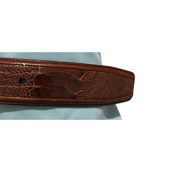 Genuine Ostrich Leather Belt Brown Size 38 Textured Pattern - Picture 8 of 9